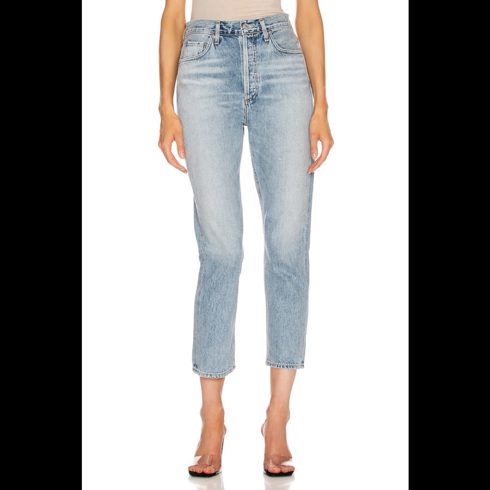 AGOLDE Double Pocket Riley High Rise Straight Crop